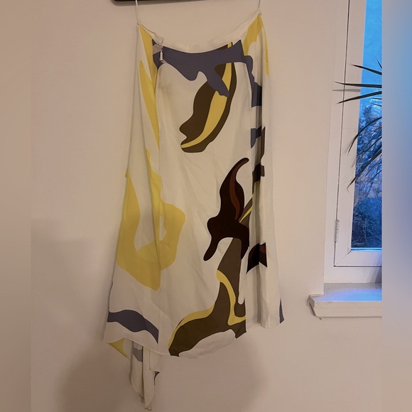 Tibi Ant Farm print Asymmetrical skirt midi flowy US 4 - Picture 4 of 7